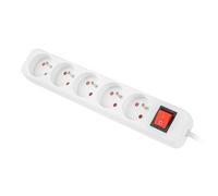Lanberg PS1-05E-0300-W prolunghe e multiple 3 m 5 presa(e) AC Interno/esterno Bianco