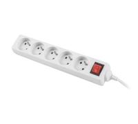 Lanberg PS1-05E-0300-W prolunghe e multiple 3 m 5 presa(e) AC Interno/esterno Bianco