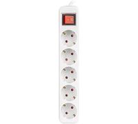Lanberg Regleta 5 Tomas Schuko con Protección 3m Blanca
