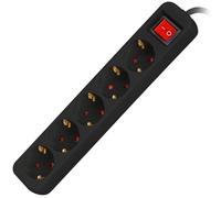 Lanberg Regleta 5 Tomas Schuko con Protección 3m Negra