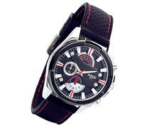 lancardo Casual da uomo alla moda in silicone Mesh Band orologio al quarzo con 3 doppio quadrante (Rosso)