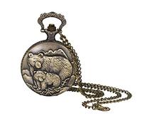 Lancardo Orologio Quarzo da Tasca Catena Uomo Quadrante Digitale Non Impermeabile,Design del Orso,Love Dad to My Son,Regalo per Festa del Padre