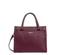 LANCASTER | Doppio Foulonne - Borsa a Mano Pelle di Vacchetta Granato Bordeaux - In - Oro pallido
