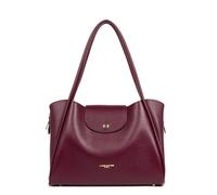 LANCASTER | Ida Double - Borsa tote spalla Pelle di Vacchetta Granato Bordeaux - In - Oro pallido