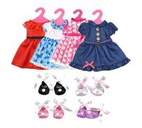 Lance Home 4 Abiti Vestito 4 Paia di Scarpe Grucce per 18 '' Bambole American Girl Accessori Regali per bambino (12pz)