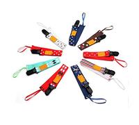 Lance Home® 8 pz Catenelle Porta Succhietto Ciuccio circa Catenelle e Clip Ciuccio da Bambini Cotone Clip per Succhietto Porta Succhietti Stile Casuale