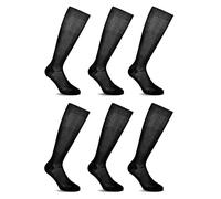 12 Paia di Calze Classiche Eleganti e Lunghe per Uomo in Pregiato Cotone Filo di Scozia, Nero 39-41