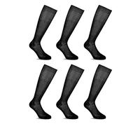 LANCETTI - 6 Paia di Calze Classiche Eleganti e Lunghe per Uomo in Pregiato Cotone Filo di Scozia - Taglia 42-44 - Colore Nero