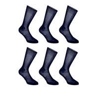LANCETTI - 6 Paia di Calze Classiche Eleganti per Uomo in Pregiato Cotone Filo di Scozia, Blu Notte, 45-46
