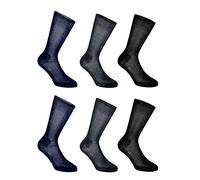LANCETTI - 6 Paia di Calze Classiche Eleganti per Uomo in Pregiato Cotone Filo di Scozia, Blu Notte, Nero, Grigio Antracite, 39-41