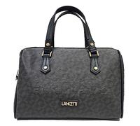 LANCETTI Borsa Donna Bauletto Rettangolare, Linea ROSANNA, con Due Manici e Tracolla Removibile, Dimensioni 32x22x17 cm ART. LL22W-109-2 (FUMO)