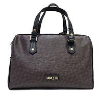 LANCETTI Borsa Donna Bauletto Rettangolare, Linea ROSANNA, con Due Manici e Tracolla Removibile, Dimensioni 32x22x17 cm ART. LL22W-109-2 (BORDO')