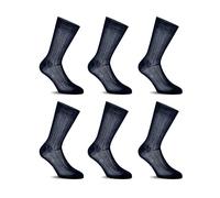 LANCETTI - Calze Uomo Lunghe a Coste, 6 Paia Calzini Lunghi Eleganti e Confortevoli, 100% Cotone Filo di Scozia, Made in Italy e Tinta Unita