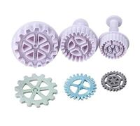 LANCHEN Stampi per Biscotti a Forma di ingranaggio Retro ingranaggio Meccanico Taglio Stampo a Molla Stampo in plastica Decorazione per Torta Fondente Stampi da Forno