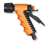 Lancia a pistola con leva regolazione flusso acqua, colore nero e arancione