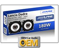 Lancia Dedra Anteriore Cruscotto Altoparlanti Alpine 10cm 4 " Auto Kit 180W Max