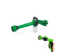 Lancia Multigetto per Irrigazione con Serbatoio per Acqua - Pistola Spara Acqua con Connettore Universale per Tubi da Giardino Ideale per la Pulizia di Auto e Grondaie, in Plastica, 5.5x41x15cm, Verde
