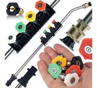 Lancia per idropulitrice da 1/4" piegata a 15° con un set di 5 ugelli e un'impug