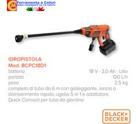 Lancia Pistola Per Idropulitrice Ricambio BLACK+DECKER Getto Variabile 5in1 18V