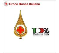Lancia Puntale Ottone per Aste Bandiera Croce Rossa Italiana CRI Ufficio Comitat