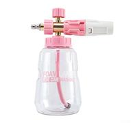 Lancia schiuma con capacità di 1 L per lavaggio auto, modalità di spruzzo regolabili, controllo del rapporto schiuma/acqua e regolazione rotazione a 360 gradi (rosa)