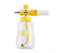 Lancia schiuma da 1 l con pompa in schiuma per la cura dell'auto, con angoli di spruzzo regolabili, rotazione a 360 gradi e manopola di controllo del rapporto di schiuma d'acqua (giallo)