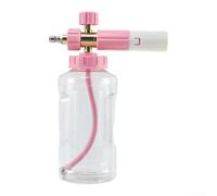 Lancia schiuma professionale per lavaggio auto, spray regolabile da 0 a 60 gradi, capacità 1 litro, soluzione facile da pulire (rosa)