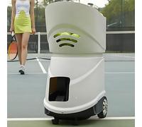 Lanciatore automatico di palline da tennis con telecomando APP mobile per regolazione di velocità, frequenza, angolo e rotazione, contiene 150 palline, ideale per l'allenamento e la pratica del tennis