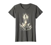 Lancio dello Space Shuttle Vintage, Kennedy Space Centre Maglietta, Donna, Asfalto, L