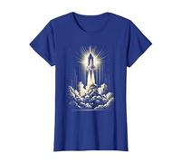 Lancio dello Space Shuttle Vintage, Kennedy Space Centre Maglietta, Donna, Blu Reale, M