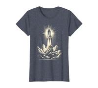 Lancio dello Space Shuttle Vintage, Kennedy Space Centre Maglietta, Donna, Pervinca, XXL