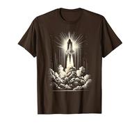 Lancio dello Space Shuttle Vintage, Kennedy Space Centre Maglietta, Uomo, Marrone, M
