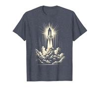 Lancio dello Space Shuttle Vintage, Kennedy Space Centre Maglietta, Uomo, Pervinca, 4XL