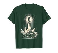 Lancio dello Space Shuttle Vintage, Kennedy Space Centre Maglietta, Uomo, Verde Foresta, L