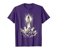 Lancio dello Space Shuttle Vintage, Kennedy Space Centre Maglietta, Uomo, Viola, M
