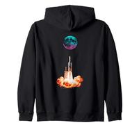 Lancio di Un Razzo lunare Retro Space Explorer Felpa con Cappuccio