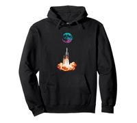 Lancio di Un Razzo lunare Retro Space Explorer Felpa con Cappuccio