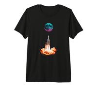 Lancio di Un Razzo lunare Retro Space Explorer Maglietta Premium
