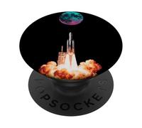 Lancio di un razzo lunare Retro Space Explorer PopSockets PopGrip Adesivo