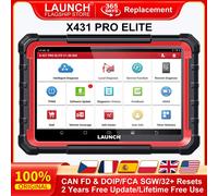 LANCIO X431 PRO ELITE 8 pollici Strumenti diagnostici per auto italiani Auto OBD OBD2 Scanner Tutti i sistemi CAN FD/DOIP Test attivo 31 Reset codifica ECU