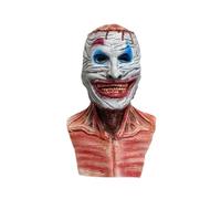 Lanckeli Joker - Maschera horror a doppio strato con superficie staccabile, per Halloween, maschera spaventosa con mascella mobile, realizzata in lattice, delicata sulla pelle, adatta per feste in