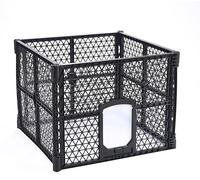 Lanco - Gabbia in plastica a 4 pannelli con porta. Facile montaggio e trasferimento. Resistente. Per Interni ed Esterni. Misure: 4 Pannelli da 90 x 90 x 67 cm.