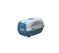 Lanco - Trasporto di gatti e cagnolini. Portatile e traspirante di plastica. Animali domestici per cani da gatto. Materiale resisting. 60x40x43cm. Bianco e blu.