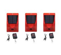 Lancoon 3 Pack solare allarme repellente luce stroboscopica con telecomando sensore movimento rivelatore allarme esterno 129db suono sirena di sicurezza IP65 impermeabile protetto per villa fienile