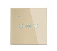 Lancoon Interruttore a Parete Tattile con Indicatore LED Blu Telecomando Intelligente Wireless Supporto per la Condivisione Della Famiglia Funzione Timer Cavo Neutro Richiesto(Oro,3 Gang)