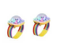 Lancoon Luce da discoteca, confezione da 2 pezzi, portatile, mini lampada LED portatile, per notte, stroboscopio, orologio da polso, ricarica USB, danza, DJ Club (giallo)