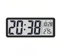 Lancoon Orologio da parete digitale LCD con temperatura silenziosa data 12/24 ore ℃/℉ Interruttore da tavolo appeso 2 tipi di posizionamento facile da usare per camera da letto decorazione domestica