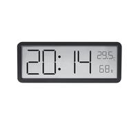 Lancoon Orologio da parete elettronico con display LCD, temperatura e umidità, data 12/24 ore, supporto da scrivania, foro di sospensione, schermo facile da leggere per casa, soggiorno, camera da