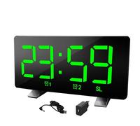 Lancoon Radiosveglia per comodino, sveglia digitale, grande display snooze, doppia impostazione di allarme, regolatore di volume regolabile, incluso adpater