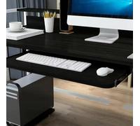 LANCOURT Cassetto Porta Tastiera sotto Scrivania, prolunga per scrivania Regolabile in Altezza, cassetti scorrevoli ergonomici per Tastiera, per Porta Tastiera e Mouse, Organizer(Black,55cm)